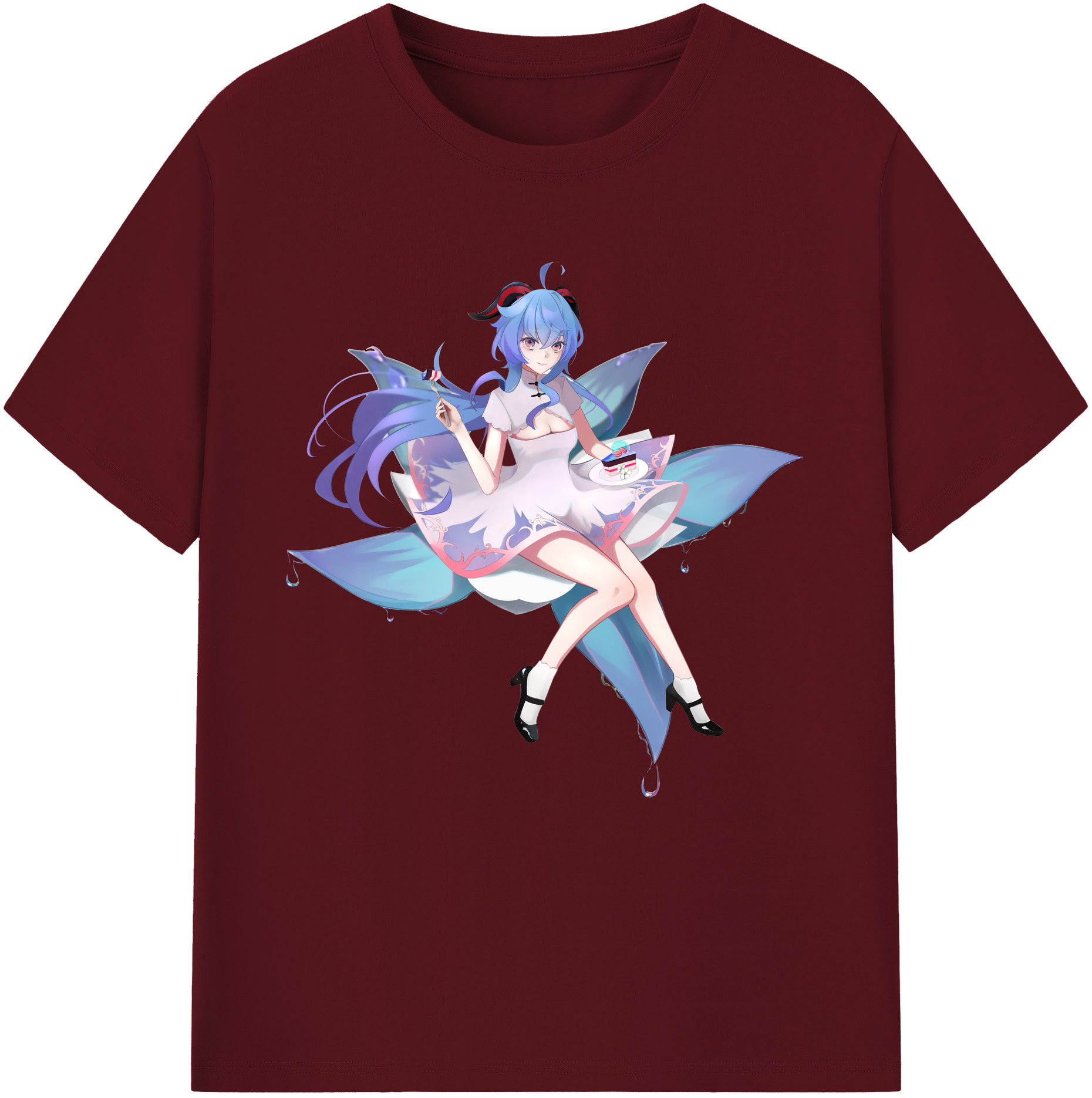 げんし神 甘雨 かんう genshin Ganyu 綿100％半袖Tシャツ（フロントプリント）